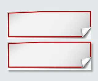 红色简约纸张免抠