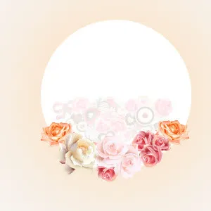 月亮和鲜花素材免抠