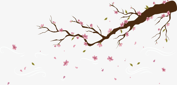 纷纷落下的桃花花瓣免抠