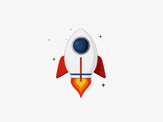 扁平化卡通小火箭免抠