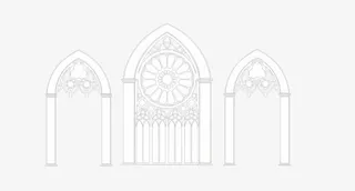 手绘白色欧式门窗设计免抠