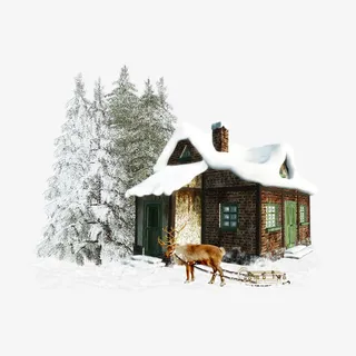圣诞雪屋装饰免抠图免抠