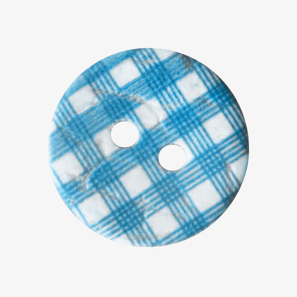 蓝白格子纽扣免抠