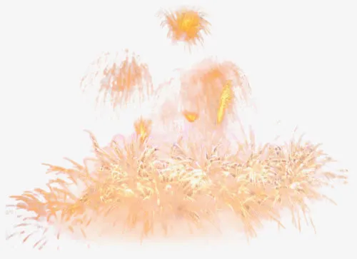橘色烟花元素免抠