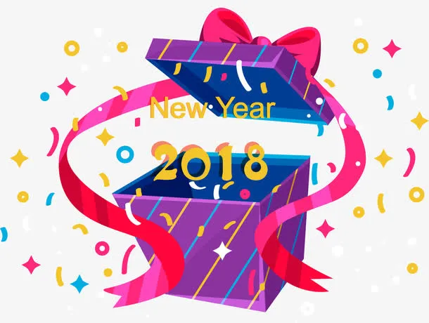 新年l礼物装饰矢量图免抠