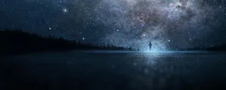 星空下的森林背景高清