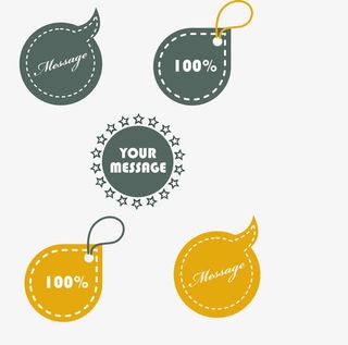 简约对话框复古标签合集免抠