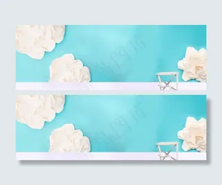 蓝色清爽奢华淘宝背景