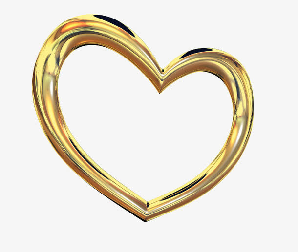 金属爱心免抠