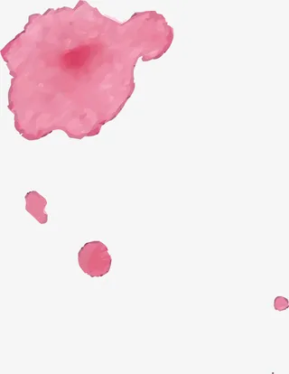 手绘粉色水渍圆点免抠