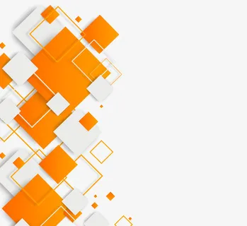 橙色简约抽象方形商务边框免抠