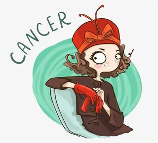 时髦女郎卡通手绘免抠