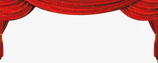 红色节日帷幕舞台免抠