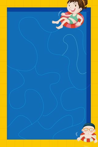 游泳馆招聘卡通海报高清