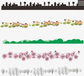 草丛 城市 森林底边免抠