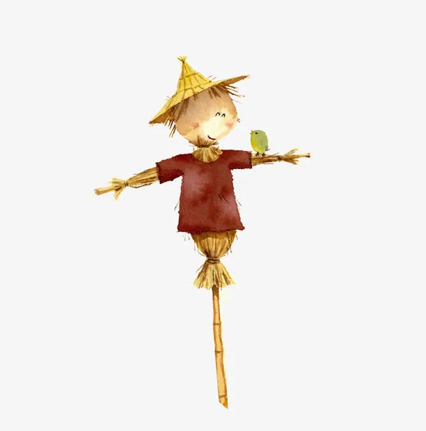 卡通稻草人免抠手绘/卡通卡通元素