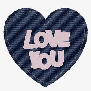 心形牛仔布料免抠