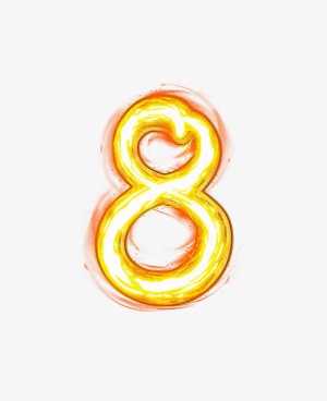 荧光棒字母数字8免抠