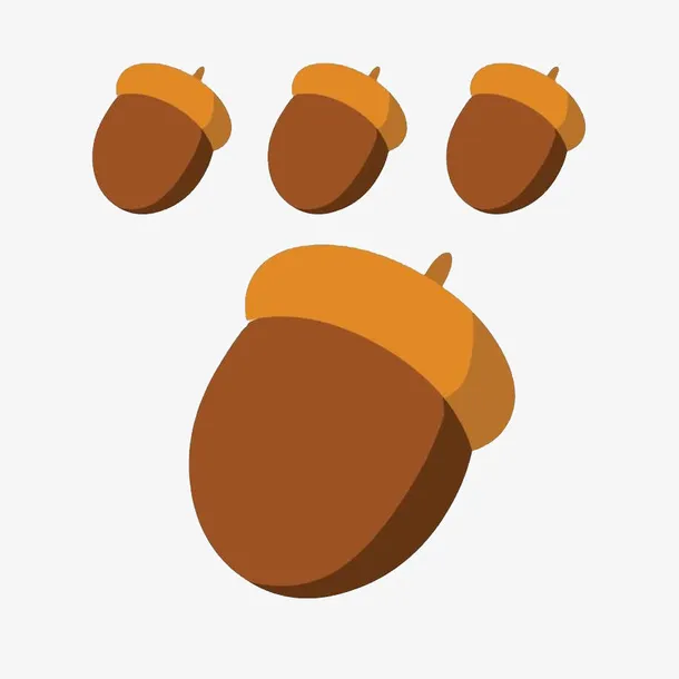 卡通简笔画橡树果免抠