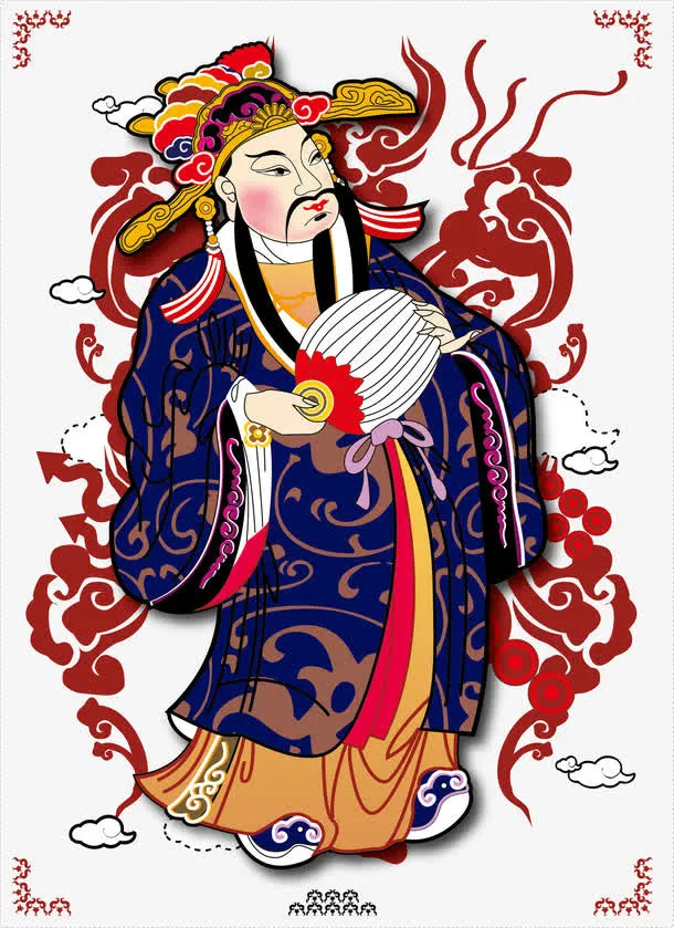 中国风财神矢量图免抠