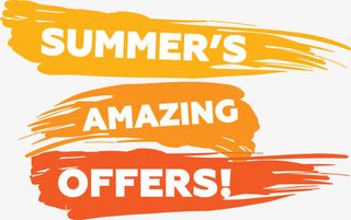 夏日毛笔笔触标签免抠