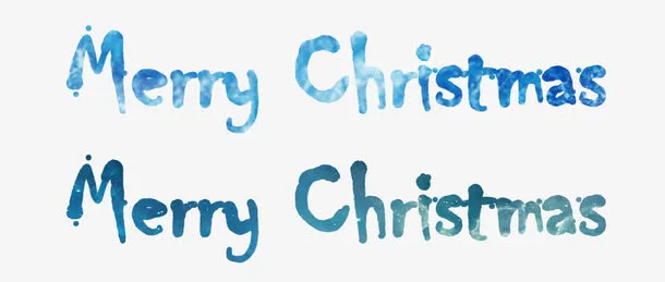MerryChirstmas文字蓝色星空纹理免抠