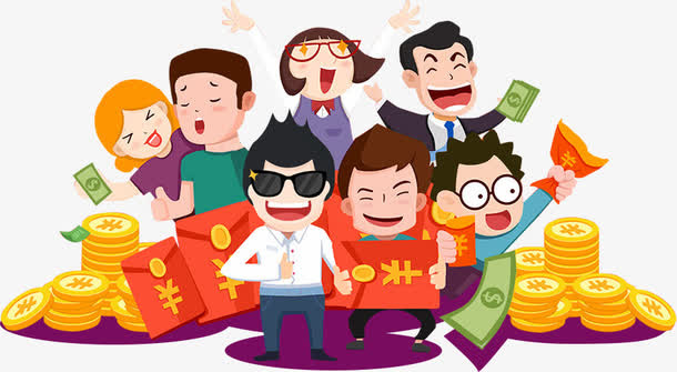 红包呼朋唤友新年庆祝免抠