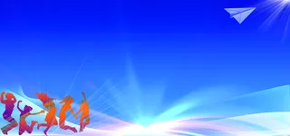 青春高考扁平蓝色淘宝海报背景高清