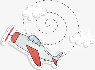 卡通飞翔的飞机免抠