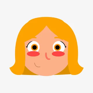 黄色头发的小女孩头像免抠