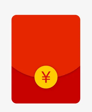 手绘红色优惠券红包免抠