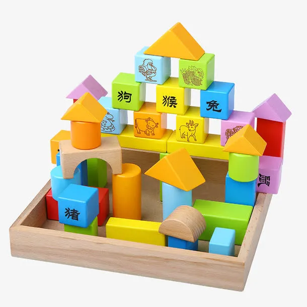 儿童益智玩具积木免抠