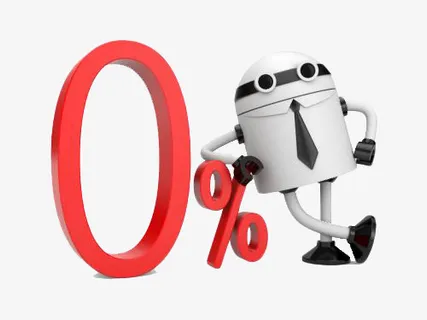 促销标签的机器人装饰PNG免抠