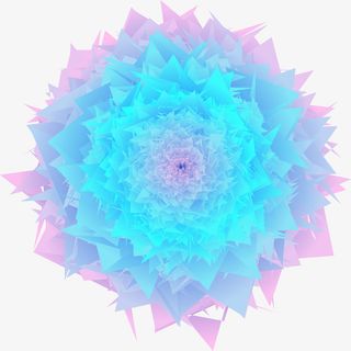 科幻 渐变花朵免抠