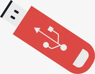 手绘卡通扁平化U盘免抠