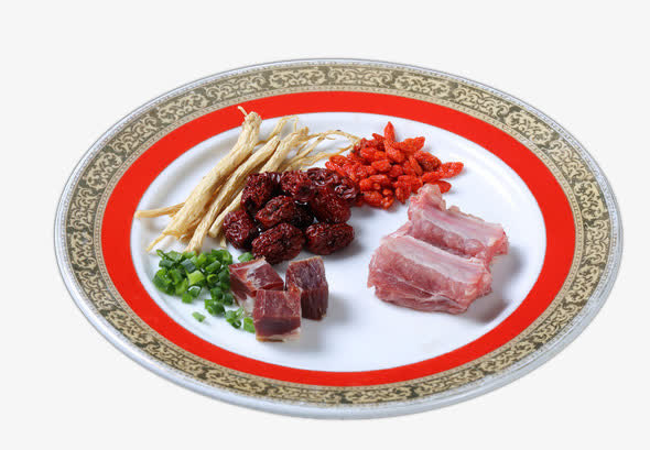 盘子中的食物免抠