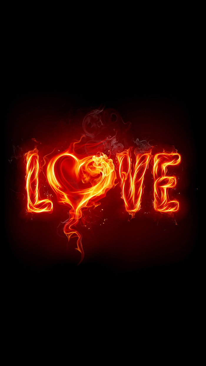 情人节LOVE火元素艺术字H5背景高清