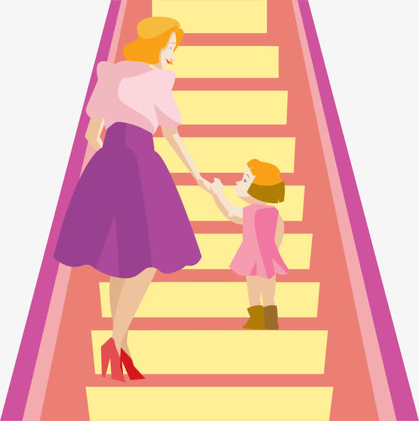 上楼的母女免抠
