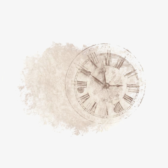 水墨时钟免抠