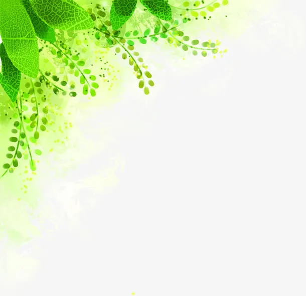 春天清新树叶纹理装饰免抠