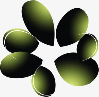 绿色渐变花朵装饰免抠