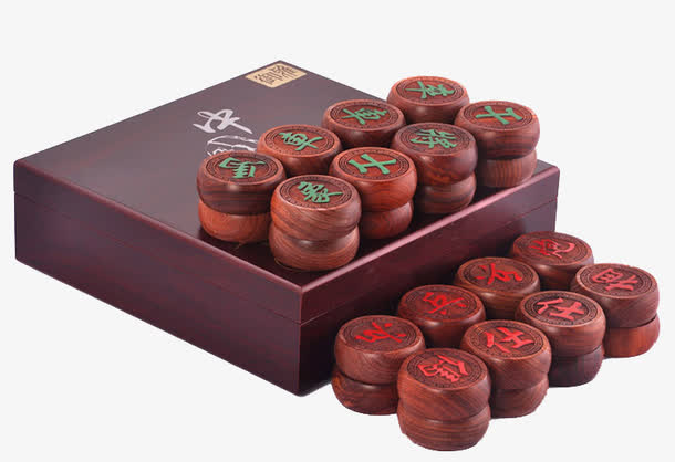 木质象棋棋盒免抠