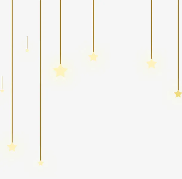 手绘卡通星星灯免抠