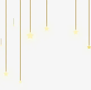 手绘卡通星星灯免抠