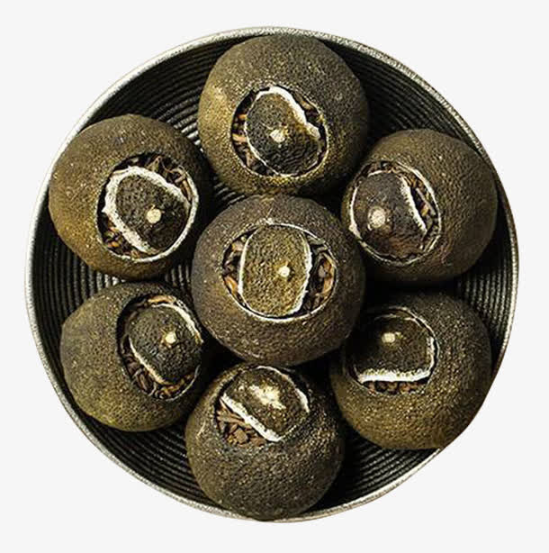 七个小青柑普洱茶免抠