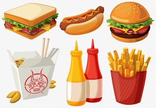 快餐食品矢量免抠