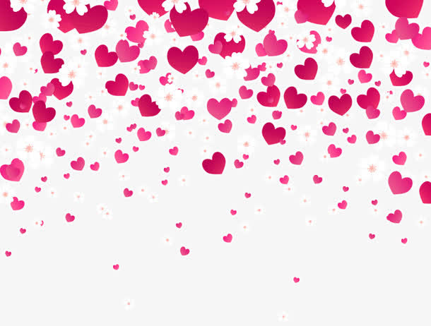 缤纷爱心与樱花背景矢量素材