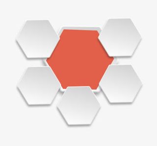 白色六边形免抠