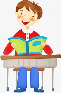 看书的学生免抠