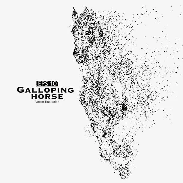 颗粒艺术  跑马免抠